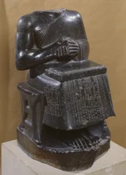Gudea, Prins van Lagash, gewijd aan de god Ningirsu, genaamd Architect met Plannen, ca. 2120 v.Chr.